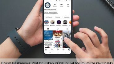 Bölüm Başkanımız Prof.Dr. Erkan Köse bu yıl bölümümüze kayıt hakkı kazanan öğrencilerle 02.09.2021 13:00'da Instagram canlı yayınında buluşuyor.