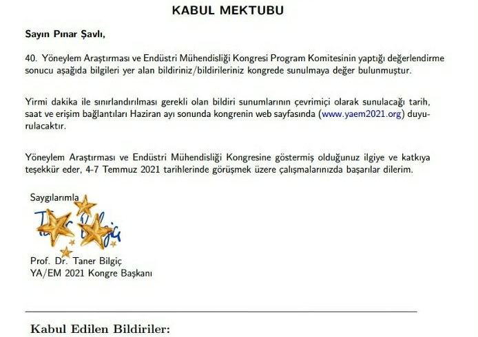 Bölümümüz öğrencilerinden Pınar Şavlı, Ahsen Korkmazer ve Gökçe Gül Gökçeoğlu' nun Bitirme Projesi kapsamında Akademik Danışmanları Prof. Dr. Erkan Köse ile hazırlamış oldukları