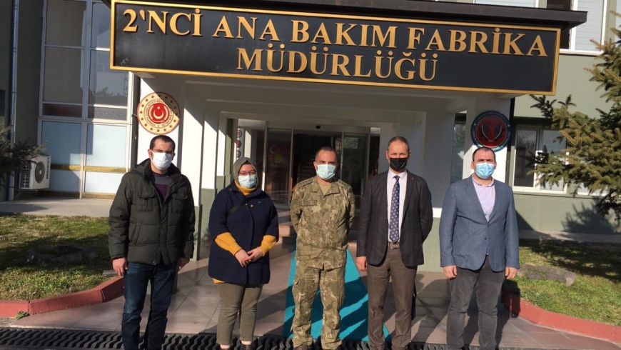 Nuh Naci Yazgan Üniversitesi Mühendislik Fakültesi Dekan Vekili Prof. Dr. Erkan KÖSE ve Fakülte Öğretim Üyeleri 2. Ana Bakım Fabrika Müdürü Albay İlhan COŞKUN' u ziyaret ettiler.