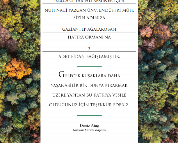 Endüstri Mühendisliği Bölümüne değerli katkılarından dolayı Ahmet Savaş Göktürk'e bölümümüz öğrencileri adına teşekkür ederiz.