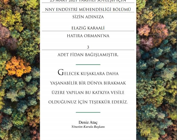 Endüstri Mühendisliği Bölümüne değerli katkılarından dolayı Umut Demirci' ye bölümümüz öğrencileri adına teşekkür ederiz.